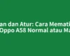 Tekan dan Atur: Cara Mematikan HP Oppo A58 Normal atau Macet